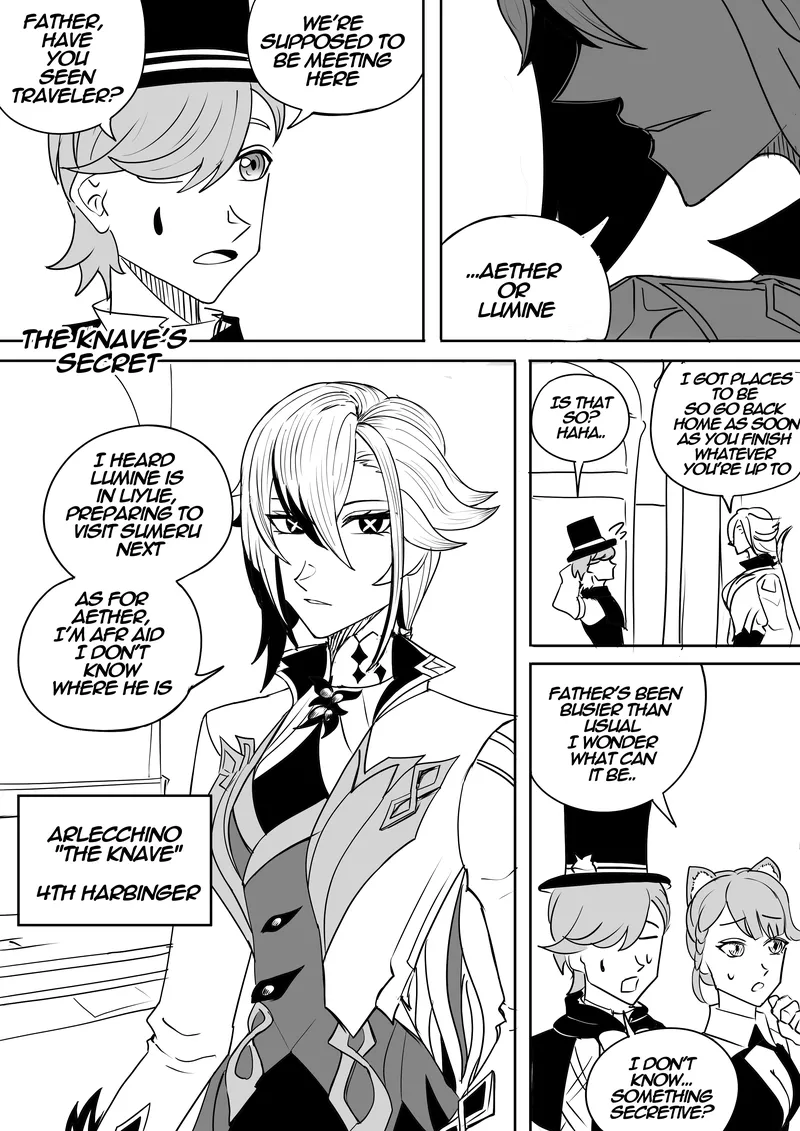 Aether x Arlecchino comic porn — cover