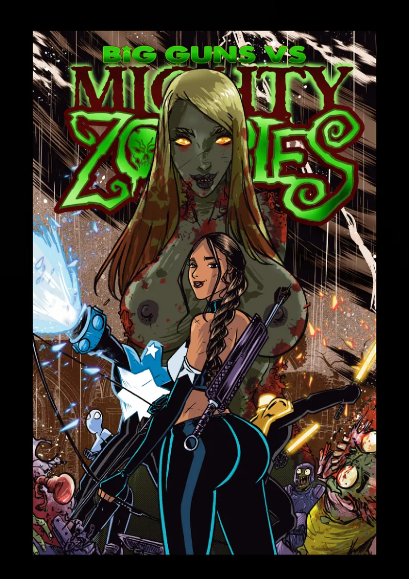 Big Guns Vs Mighty Zombies comic porn — cover