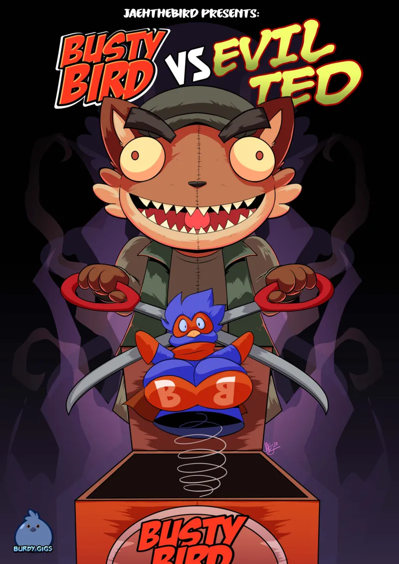 Busty Bird Vs Evil Ted comic porn — cover