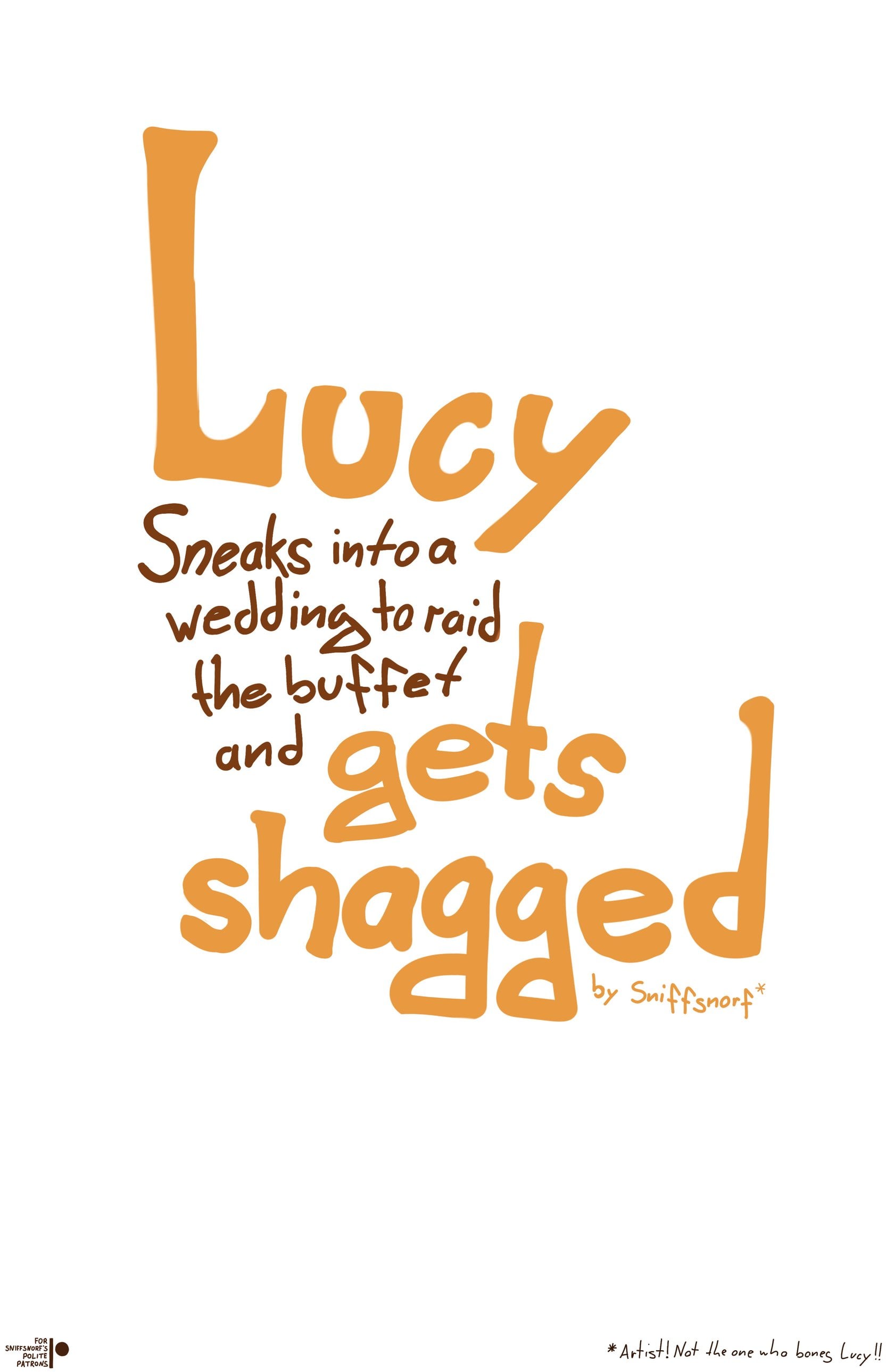 Lucy sneaks into a wedding to raid the buffet and gets sahgged — cover