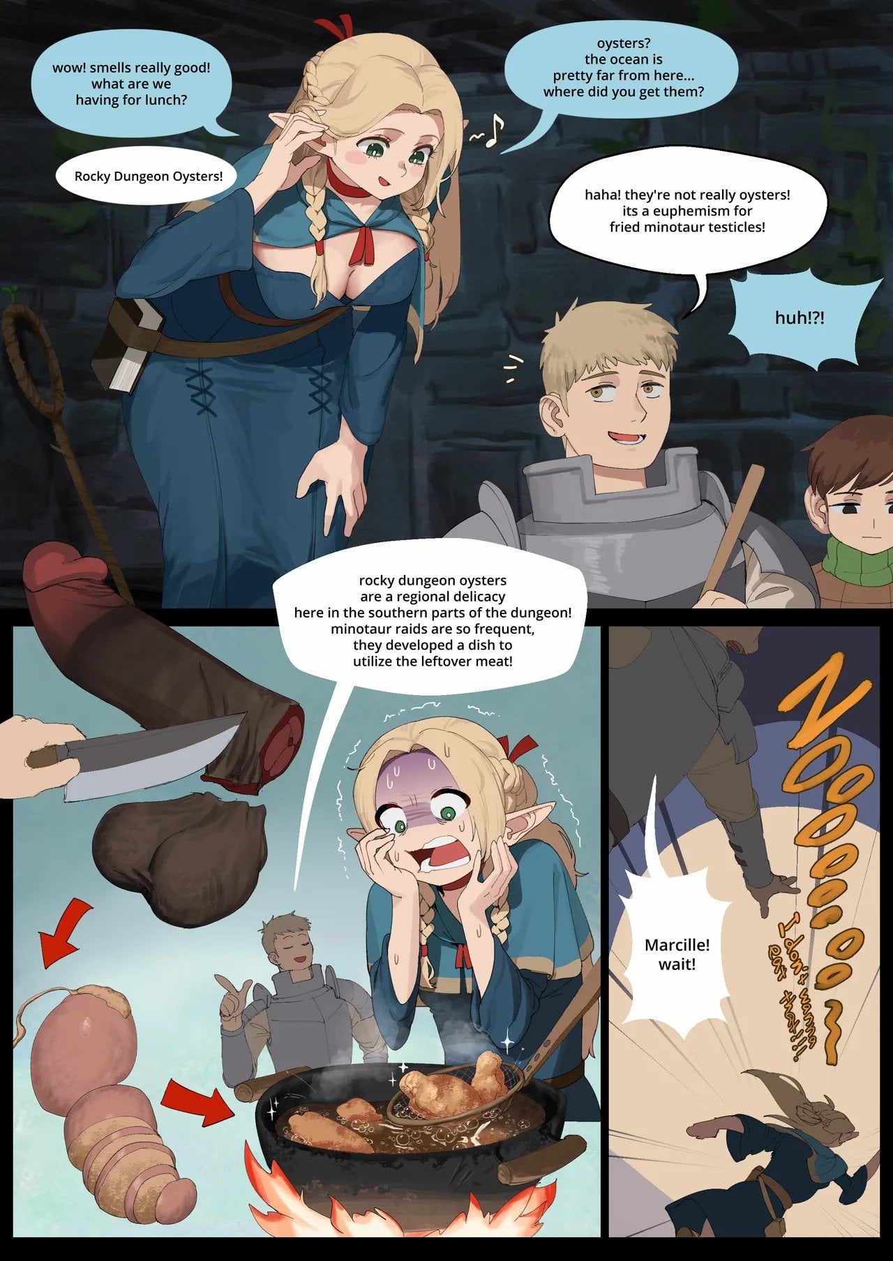 Marcille tries Rocky Dungeon oysters — cover
