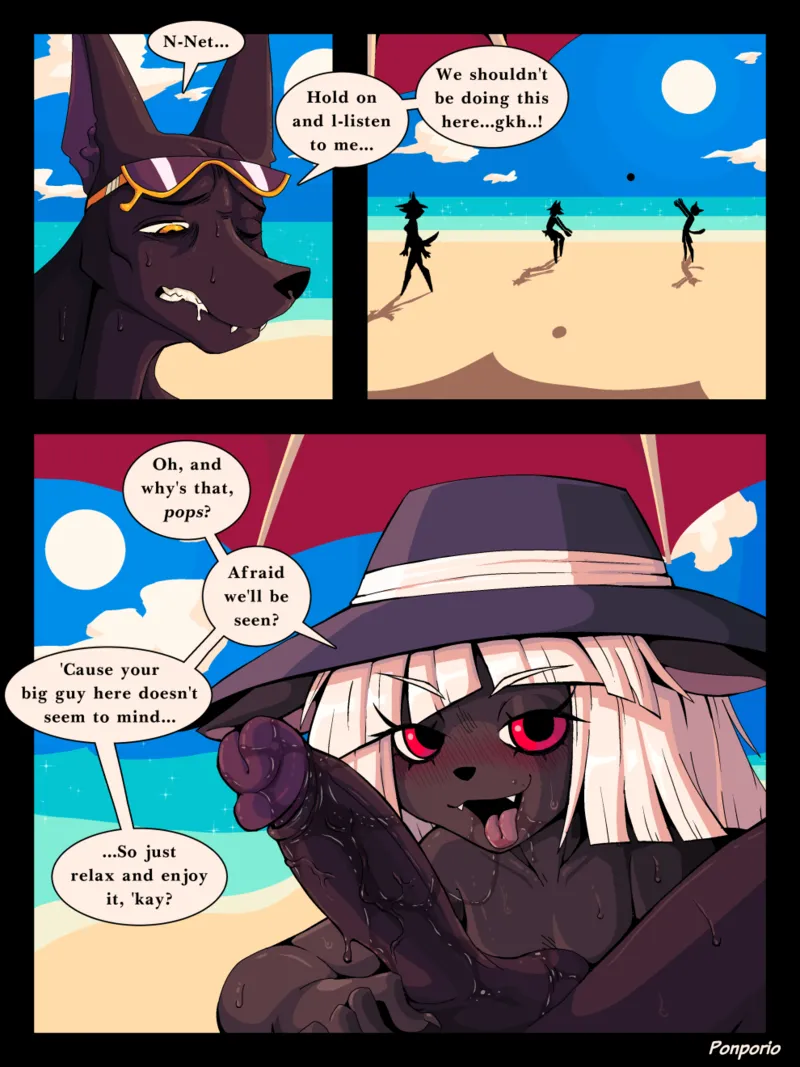Net And Her Dad At The Beach comic porn — cover