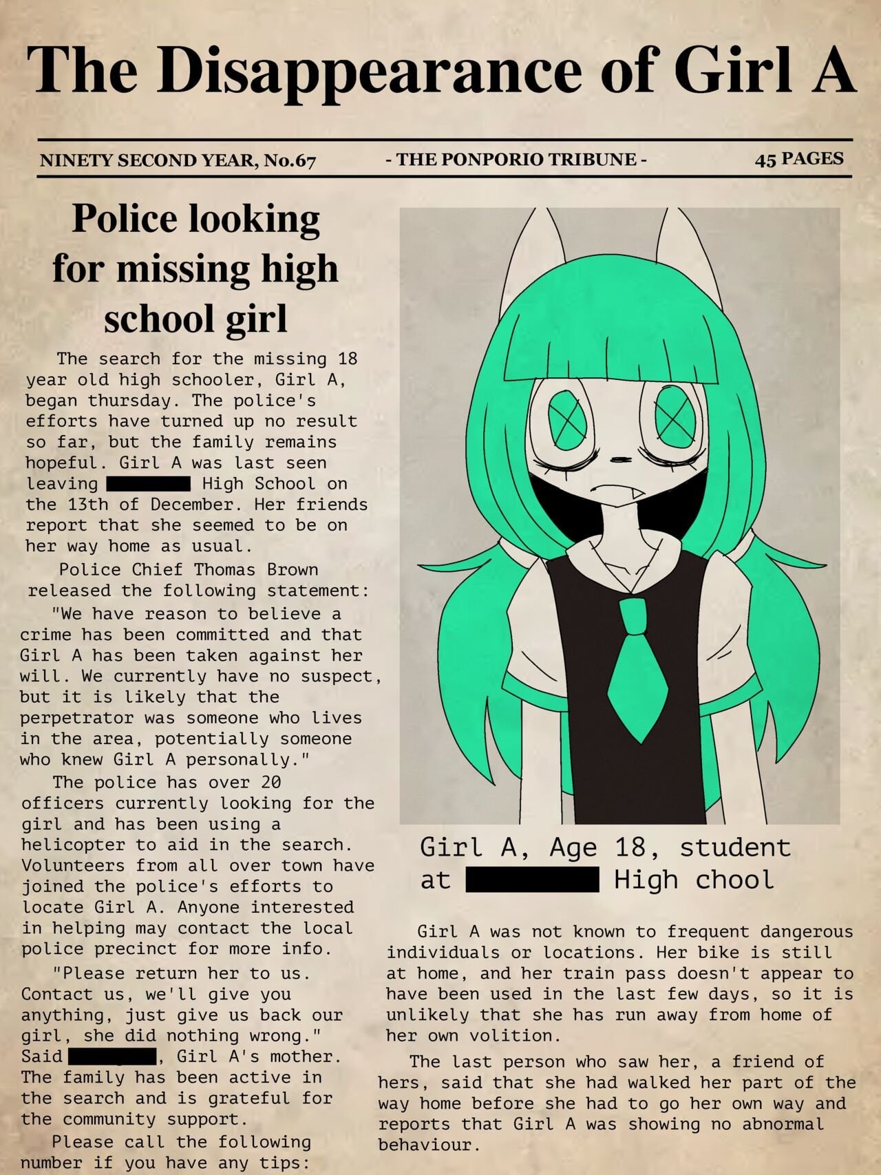 [PONPORIO] The Disappearance of Girl A (Sample) comic porn — cover