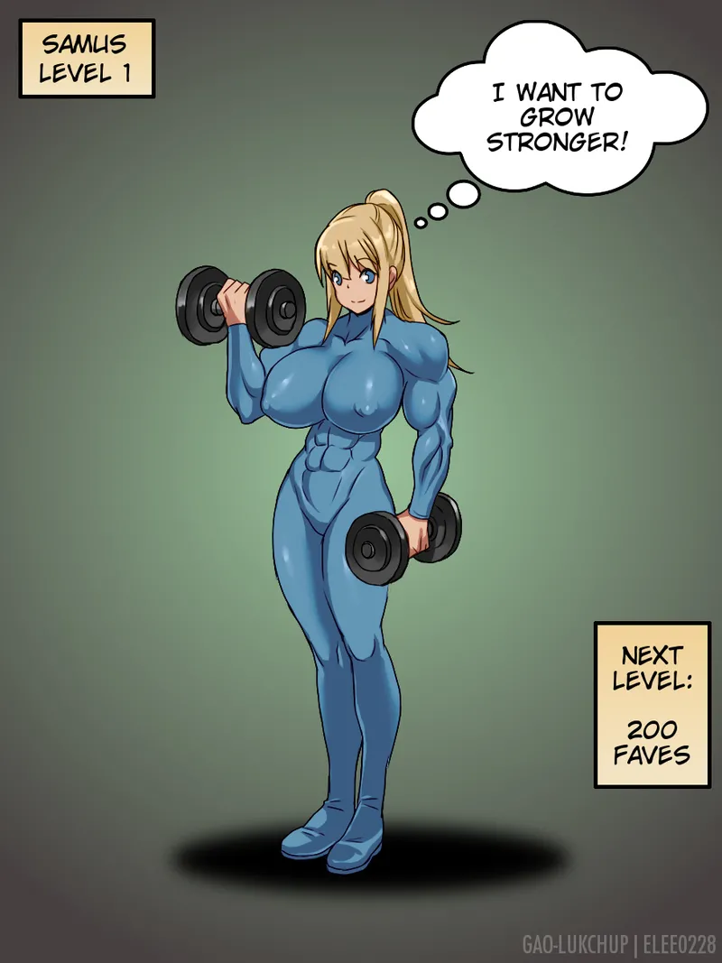 Samus Muscle Growth comic porn — cover