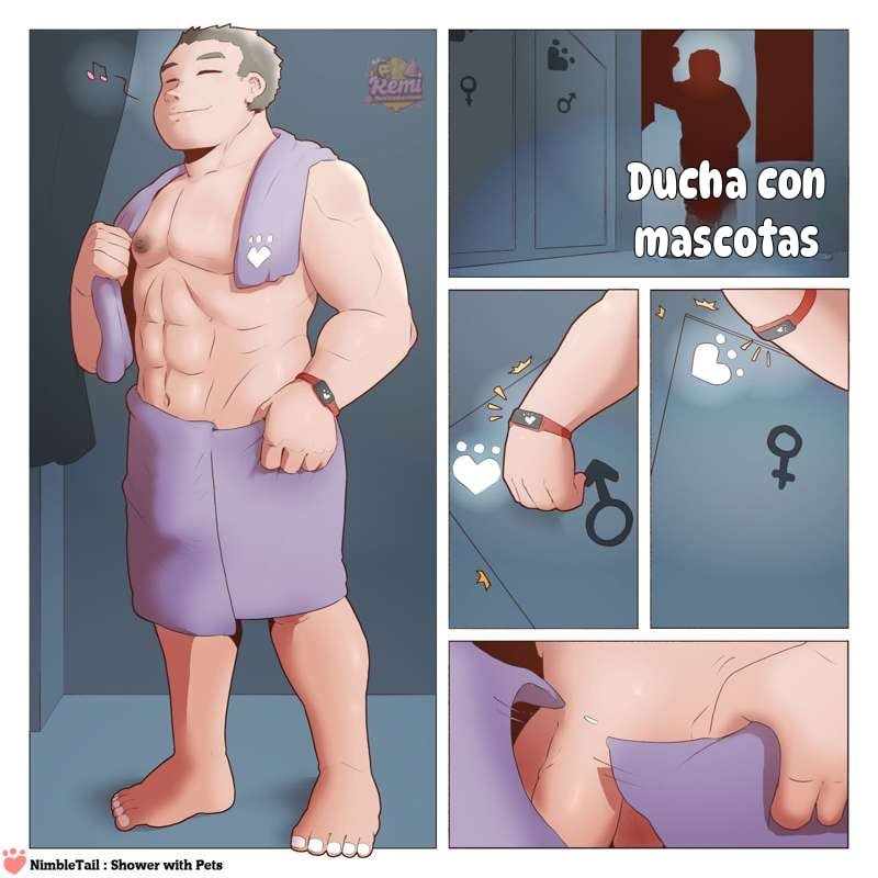 Shower With Pets comic porn — cover