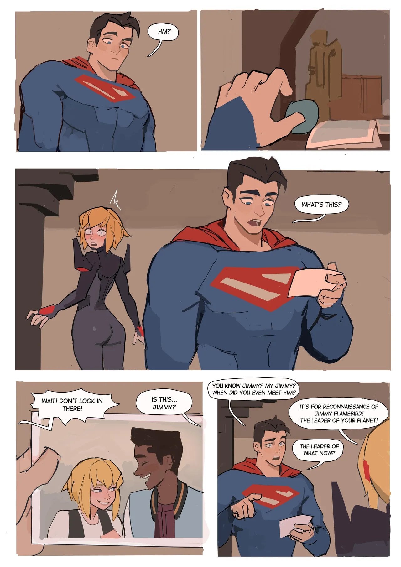 Supergirl x Jimmy comic porn — cover