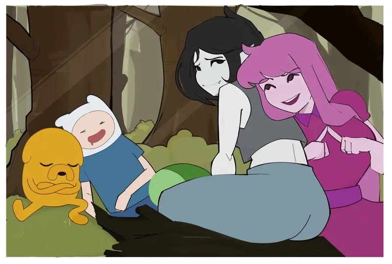 Threesome In The Woods comic porn — cover