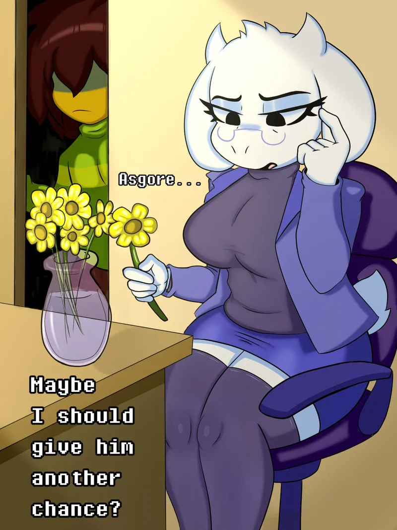 Toriel x Kris comic porn — cover